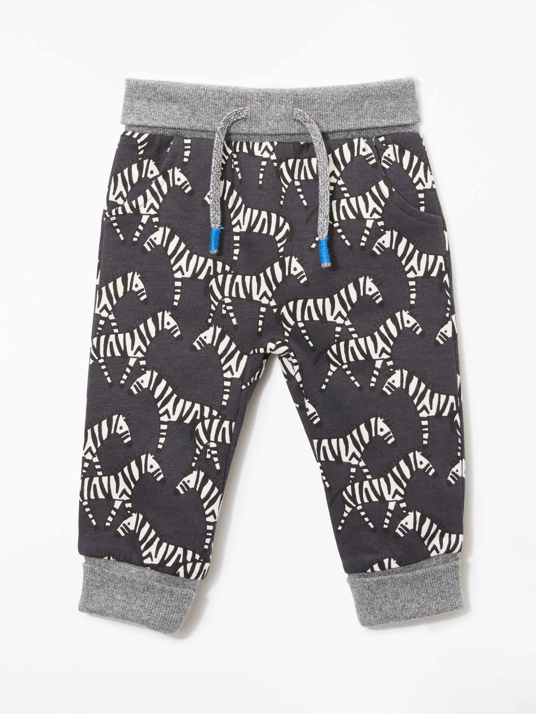 John Lewis & Partners Baby GOTS Organic Cotton Zebra Sweat Trousers ...