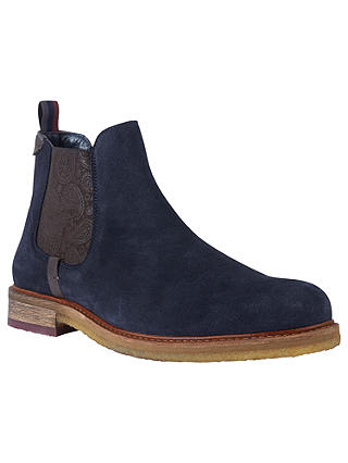 Ted Baker Bronzo Paisley Detail Suede Chelsea Boots