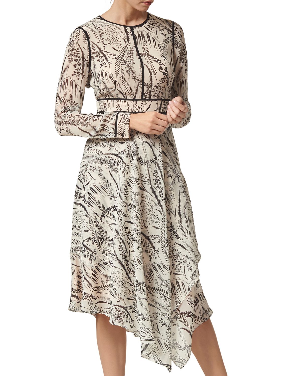 L.K.Bennett Linnea Printed Silk Dress, Cream