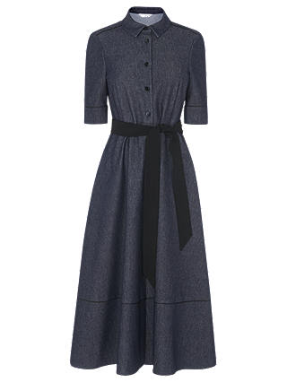 L.K.Bennett Reene Cotton Mix Dress, Blue Denim