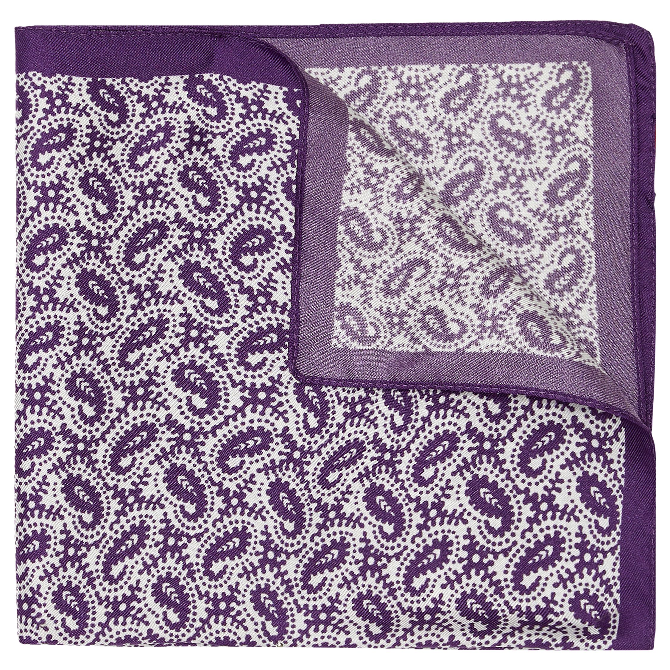 HUGO by Hugo Boss Paisley Silk Pocket Square, Purple