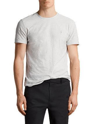 AllSaints Suburb Short Sleeve Stripe T-Shirt, Chalk/Black