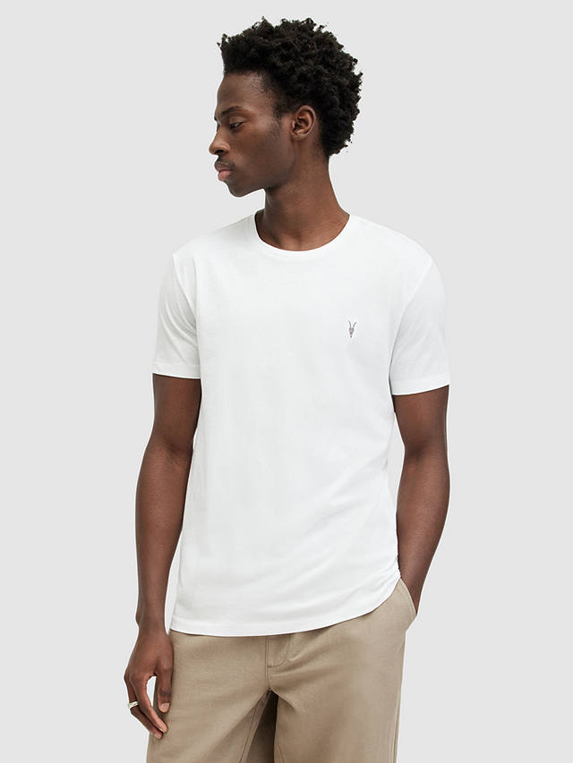 AllSaints Tonic Crew Neck T-Shirt, Pack of 3, White/Black/Grey