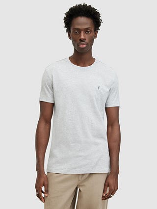AllSaints Tonic Crew Neck T-Shirt, Pack of 3, White/Black/Grey