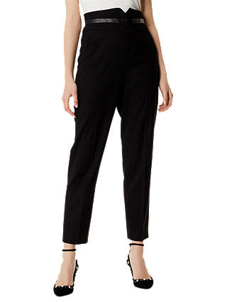 Karen Millen Tailored High Waisted Trousers, Black