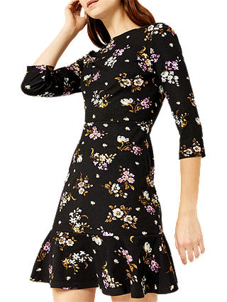 Warehouse Molly Floral Ponte Dress, Multi