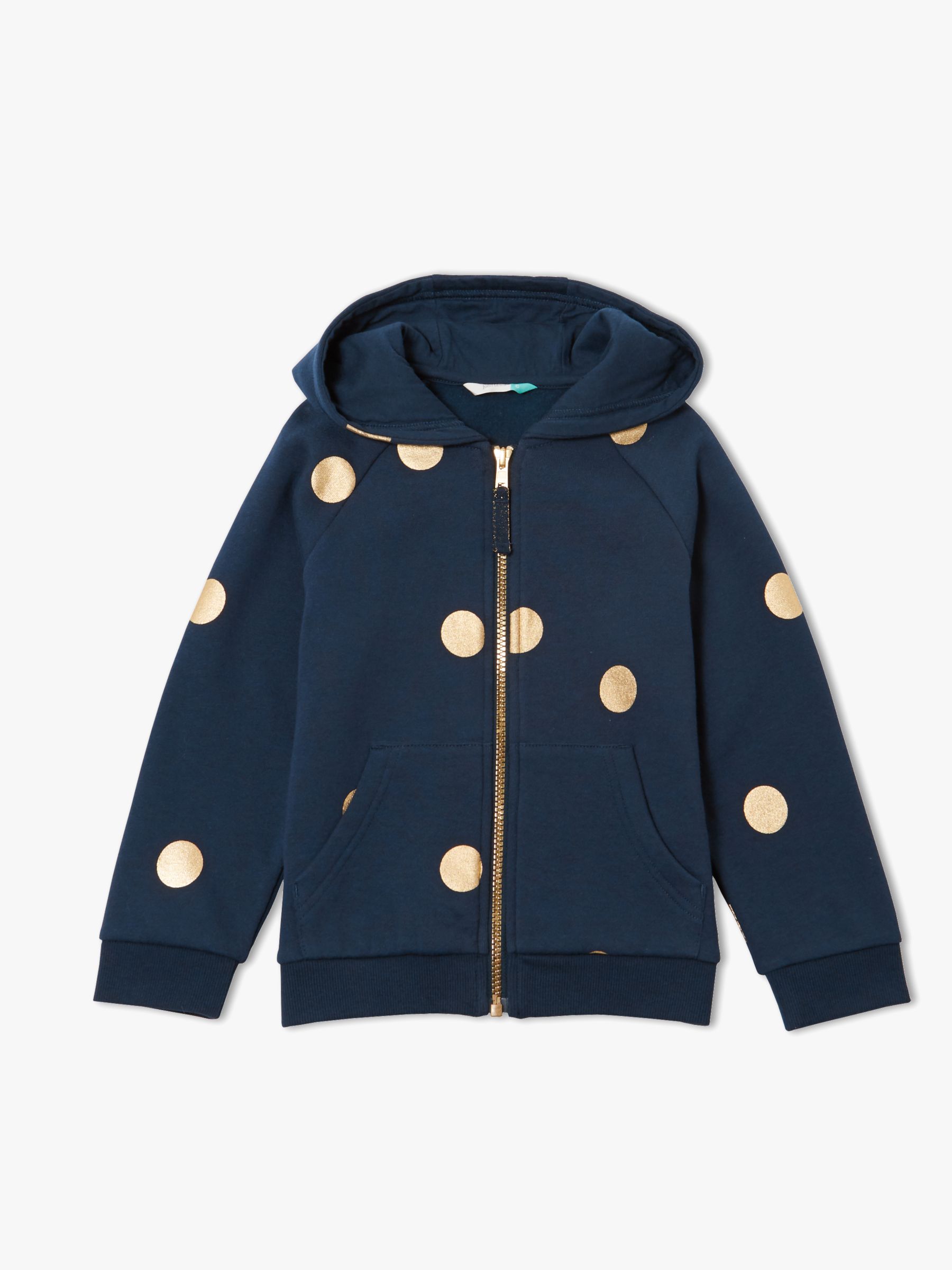 John Lewis & Partners Girls' Zip Up Hoodie, Navy