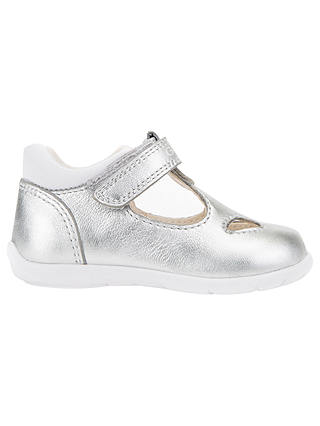 Geox Children's Kaytan Riptape Mary Jane First Shoes, Silver