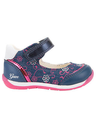 Geox Children's Beach Riptape Shoes, Navy/Pink