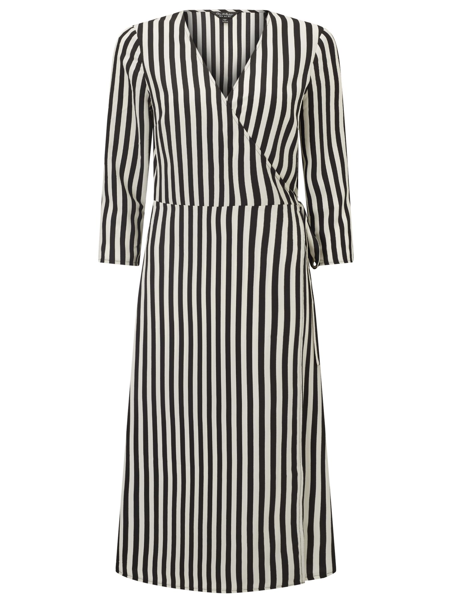 Miss Selfridge Stripe Wrap Midi Dress, Multi