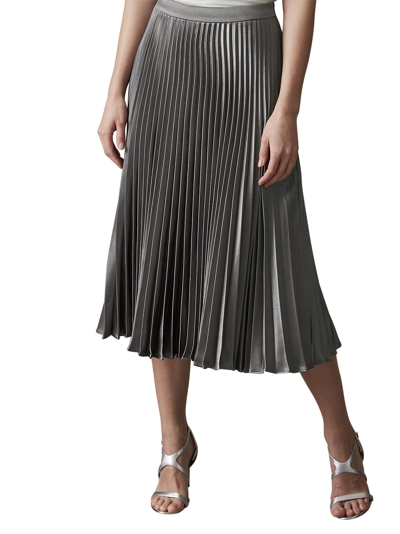 Reiss Alisa Pleated Midi Skirt at John Lewis & Partners