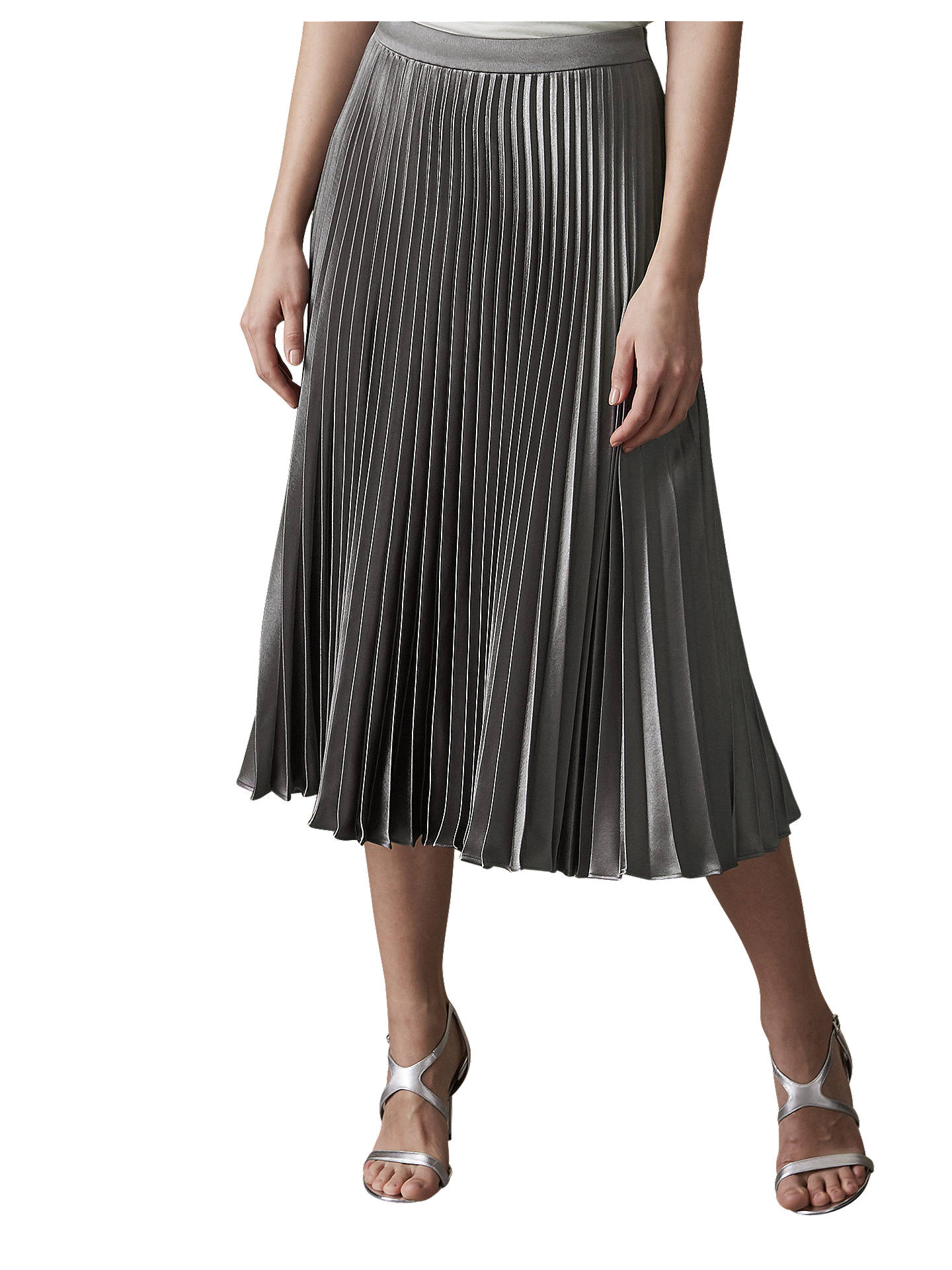 Reiss Alisa Pleated Midi Skirt at John Lewis & Partners