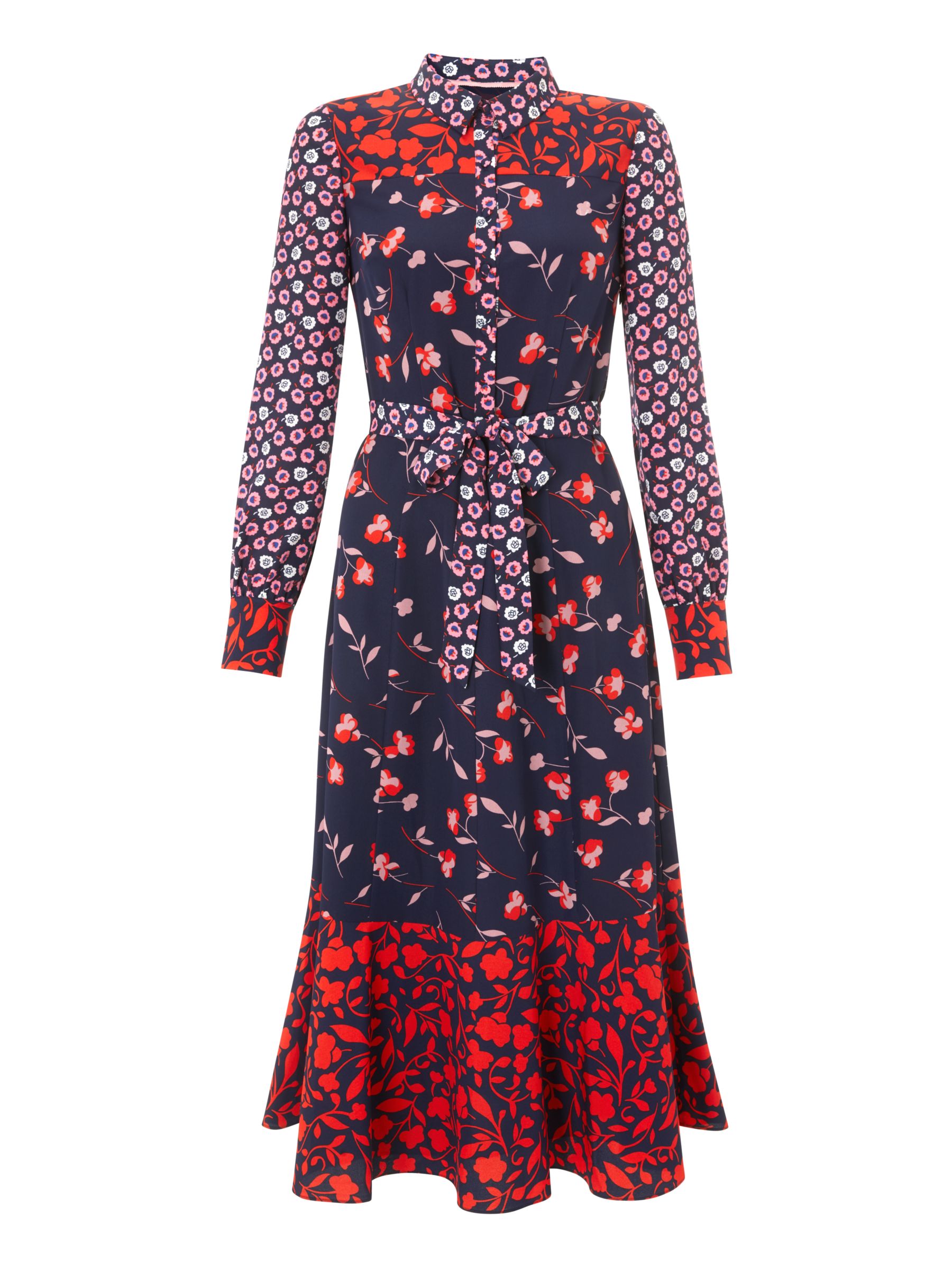 Boden Sybil Shirt Dress, Navy Wildflower