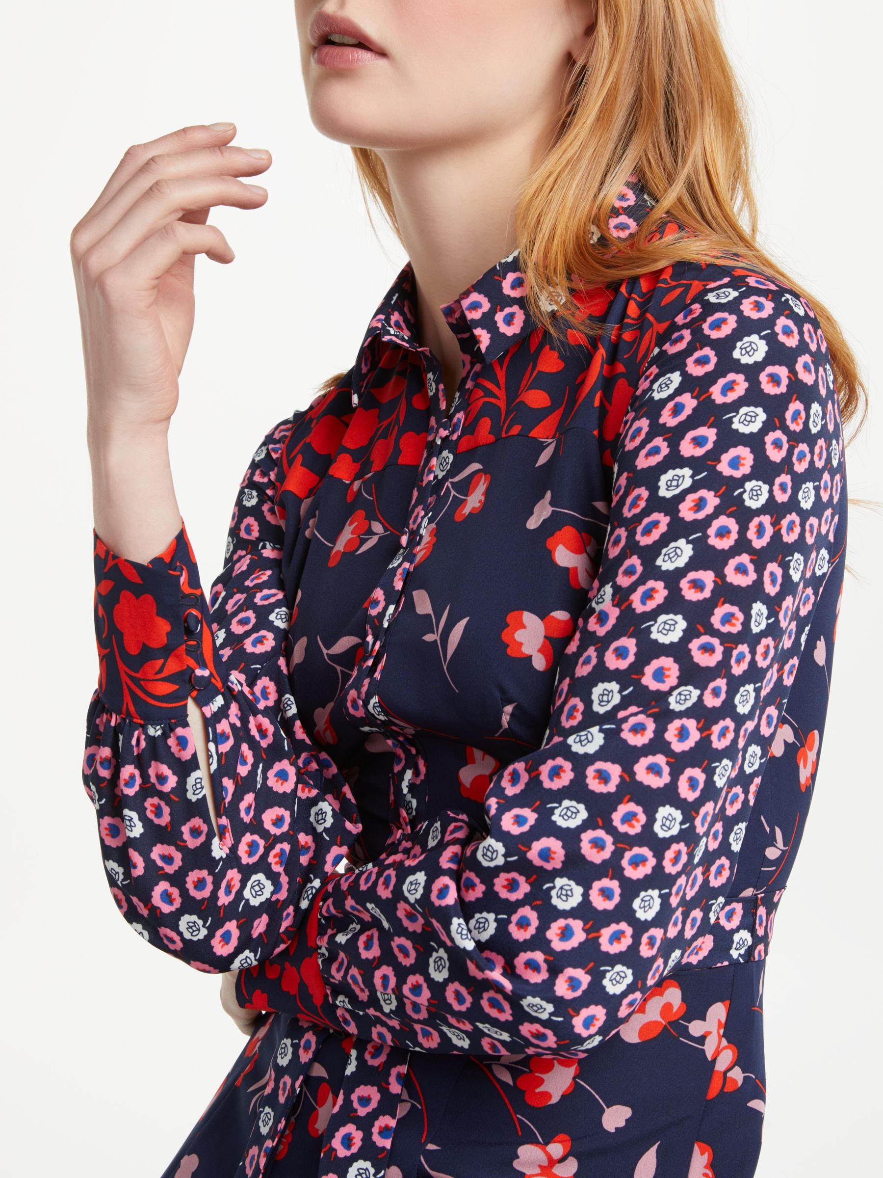 Boden Sybil Shirt Dress, Navy Wildflower