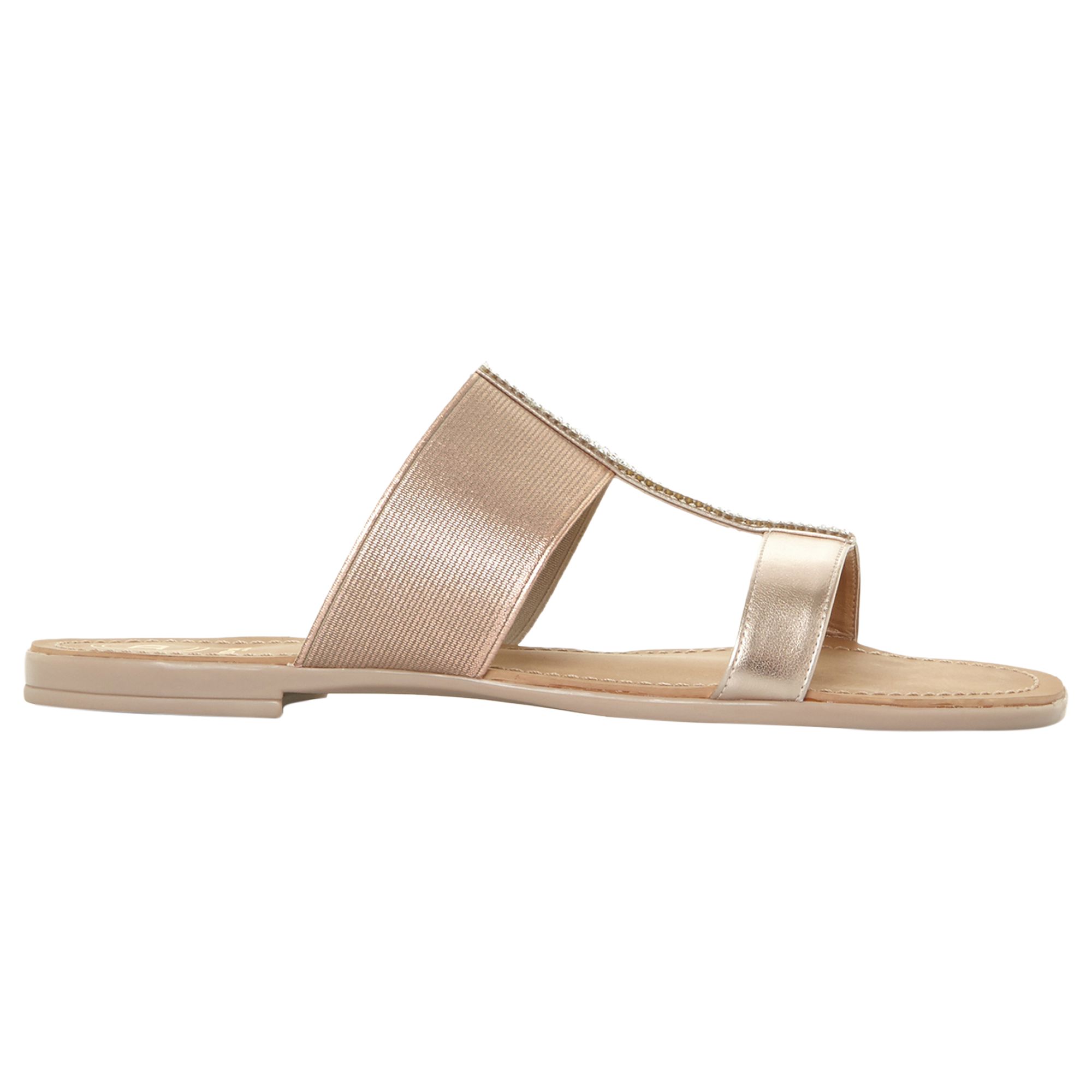 Dune Llora T-Bar Mule Sandals, Rose Gold, 4