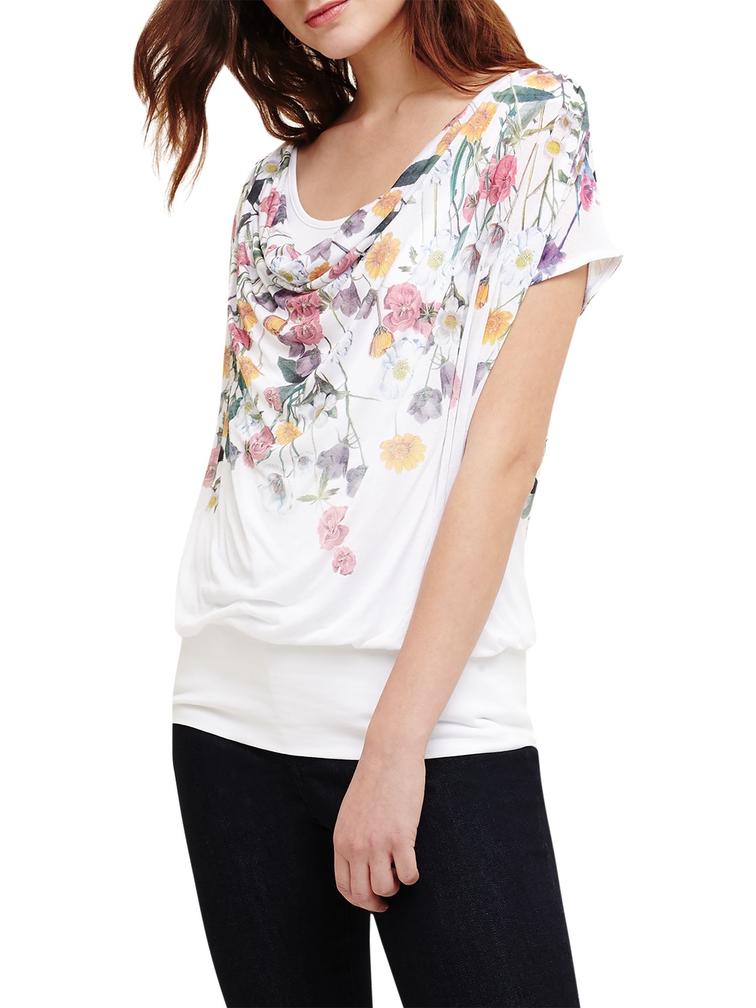 Phase Eight Anneke Floral Print Top, Ivory