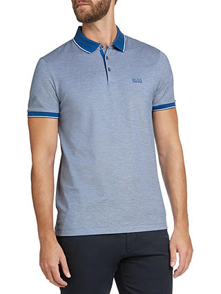 BOSS Prout Short Sleeve Polo Shirt, Medium Blue