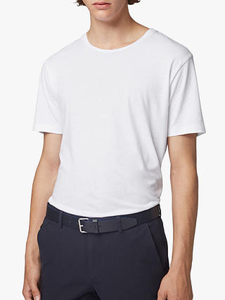 BOSS Lecco Short Sleeve Cotton T-Shirt, White