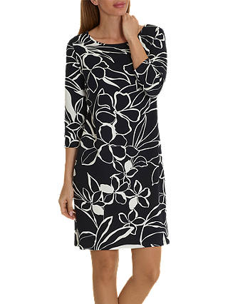 Betty Barclay Floral Print Jersey Dress, Black/Multi