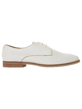 Dune Fexton Lace Up Brogues, White Leather