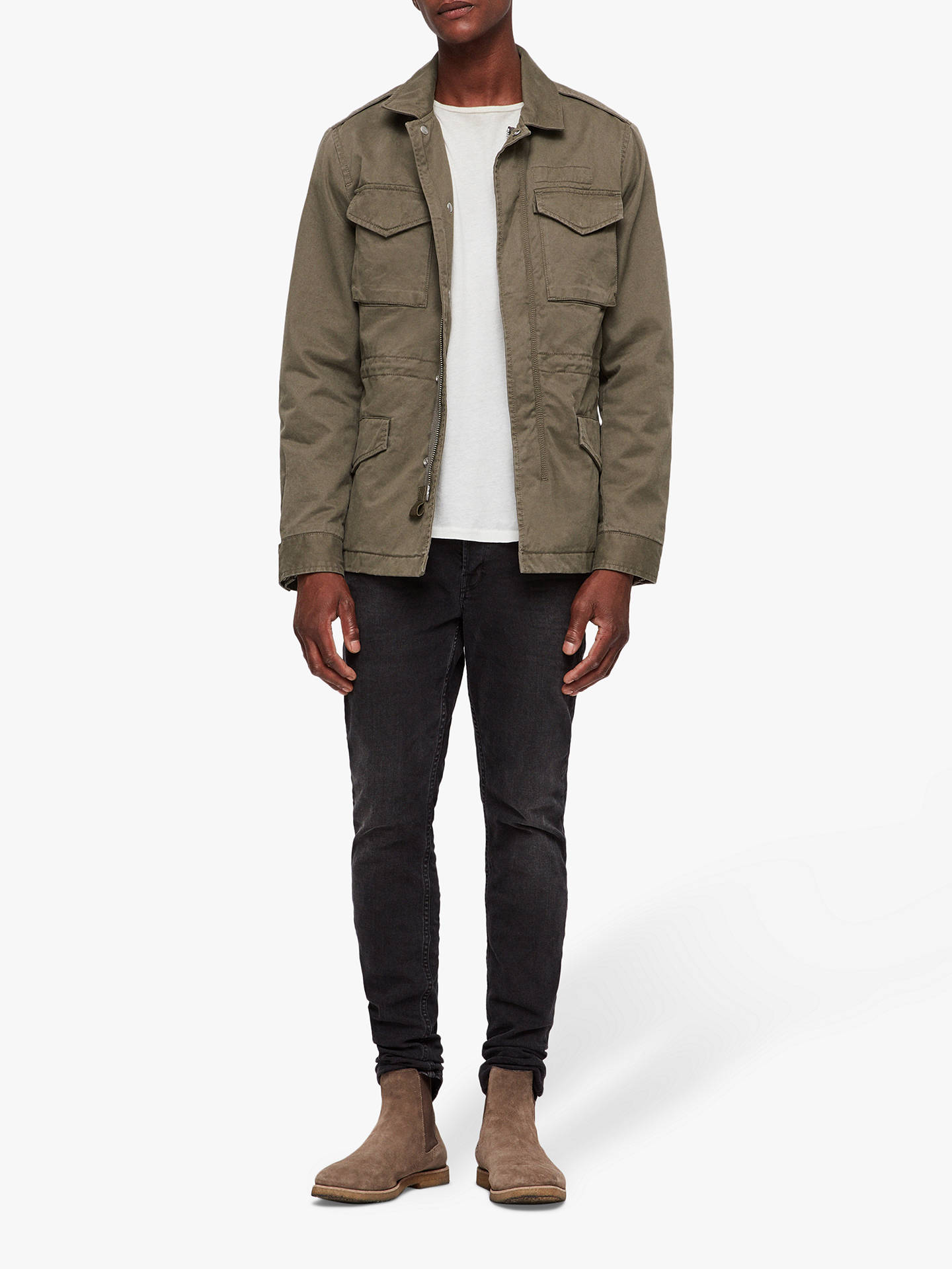 AllSaints Cote Military Jacket, Dusty Olive at John Lewis & Partners