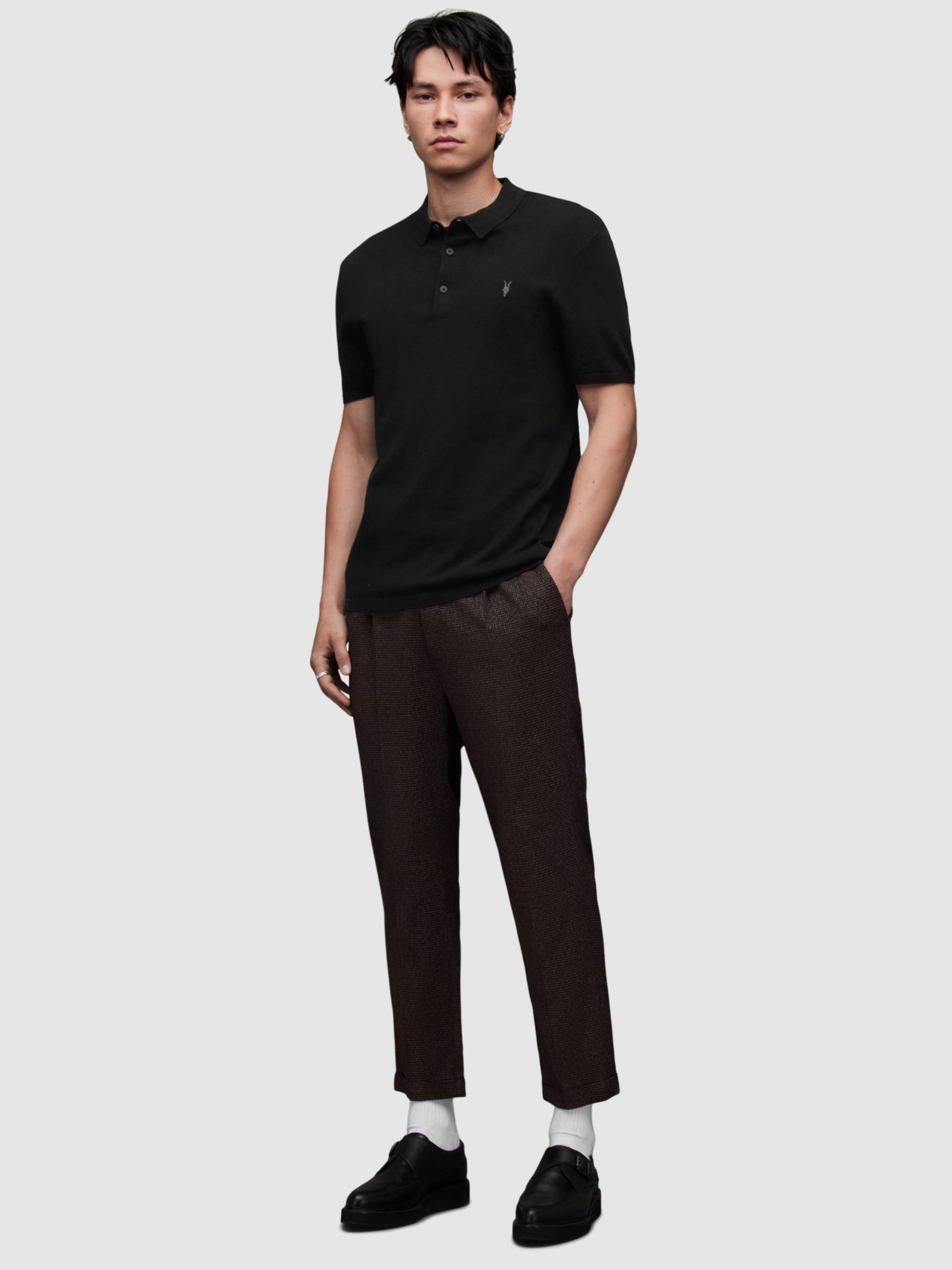 Buy AllSaints Mode Merino Short Sleeve Polo Shirt Online at johnlewis.com