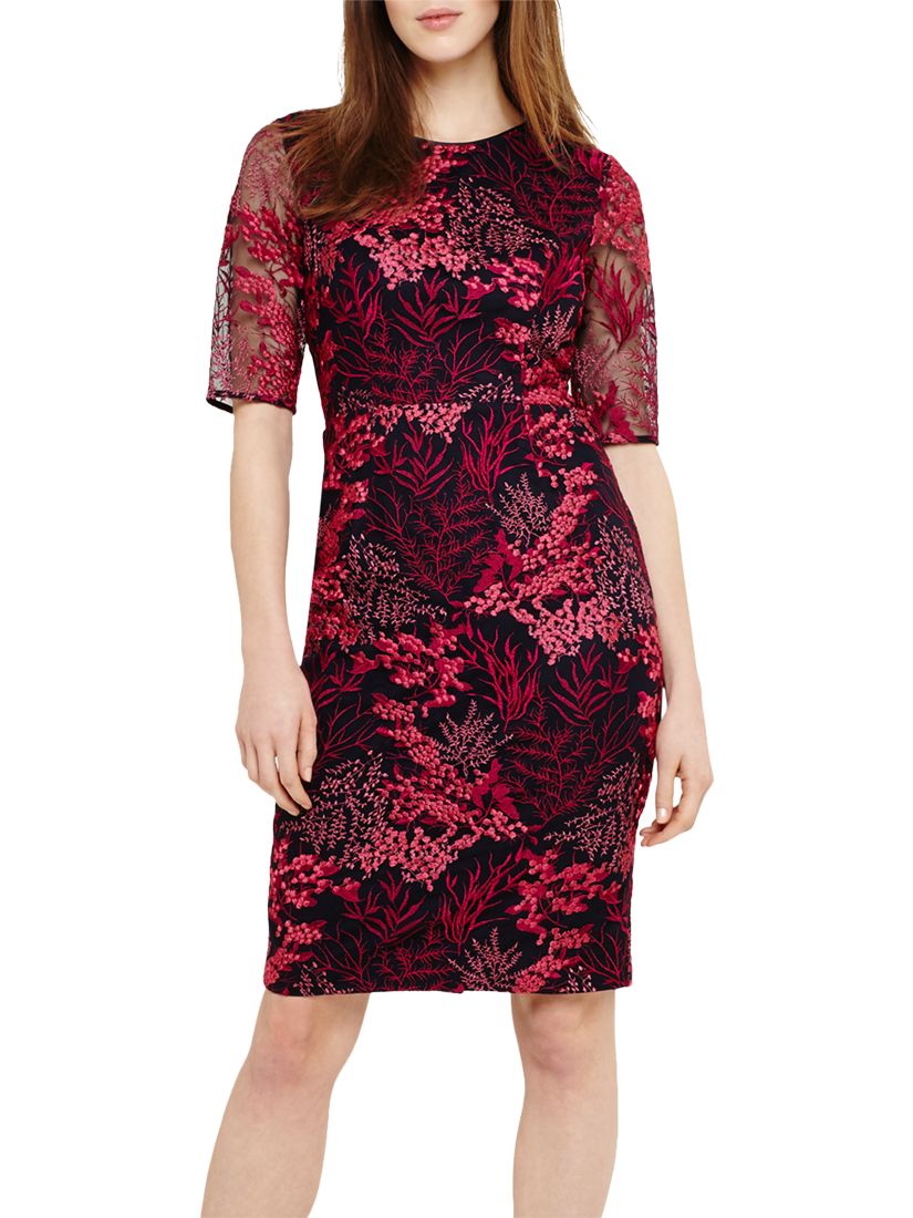 phase eight fern embroidered dress
