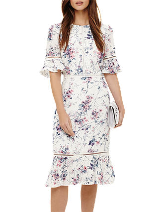 Phase Eight Paloma Floral Print Dress, Ivory
