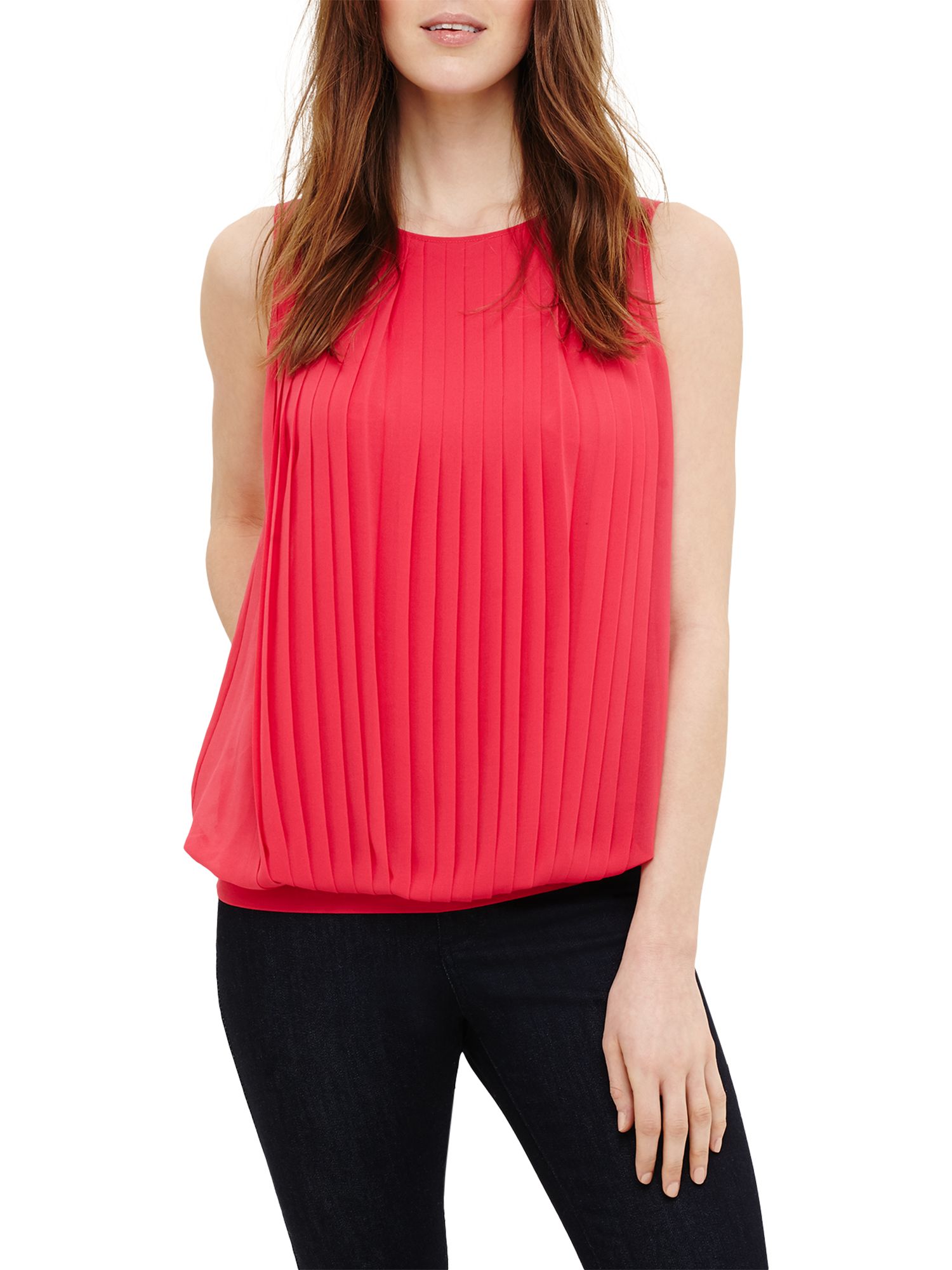 Phase Eight Tracey Bubble Hem Blouse, Tango Pink