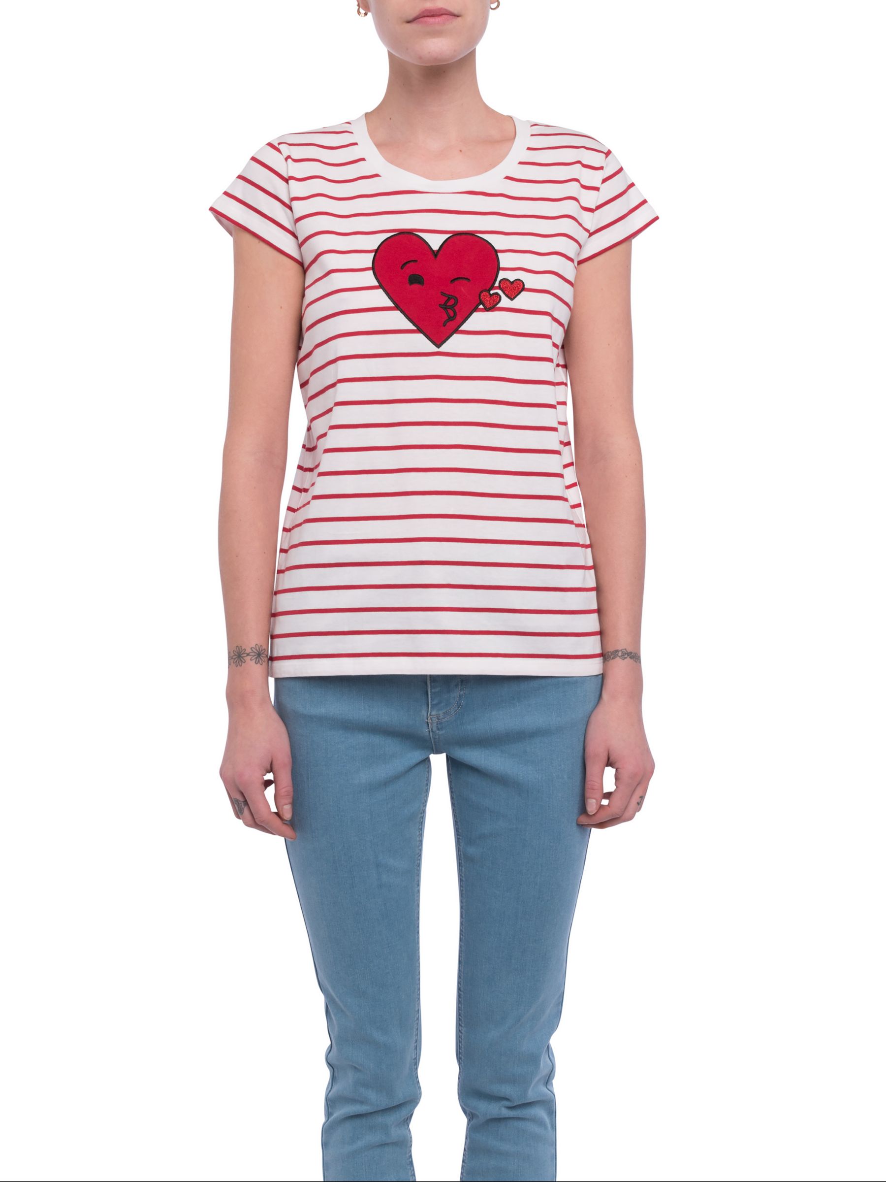 white tshirt with red heart
