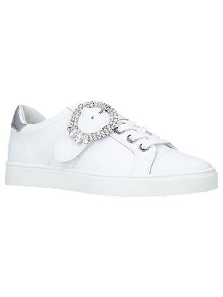 Carvela Lupin Buckle Trainers, White Leather