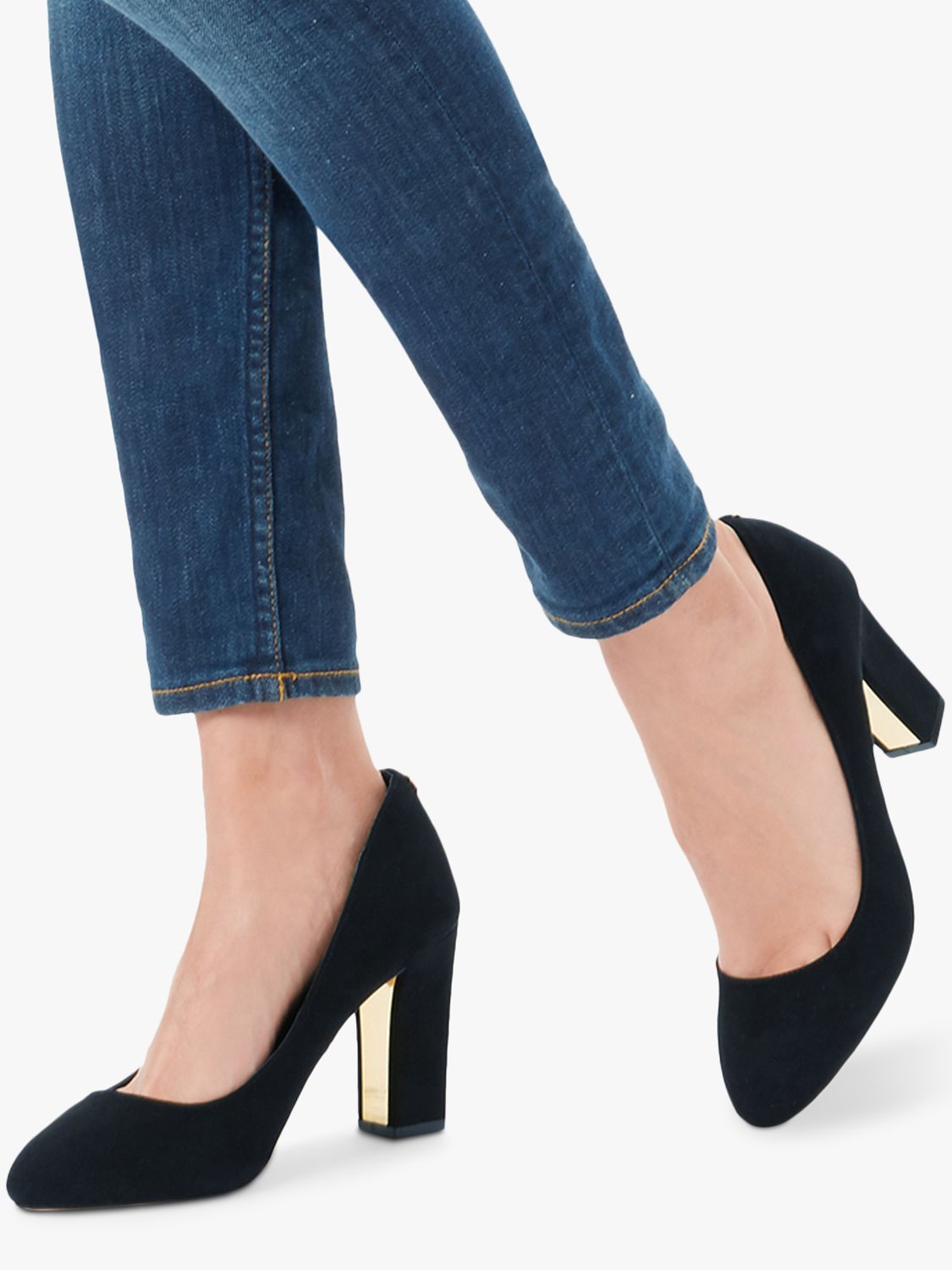 Buy Carvela Kruise Block Heel Court Shoes, Black Online at johnlewis.com