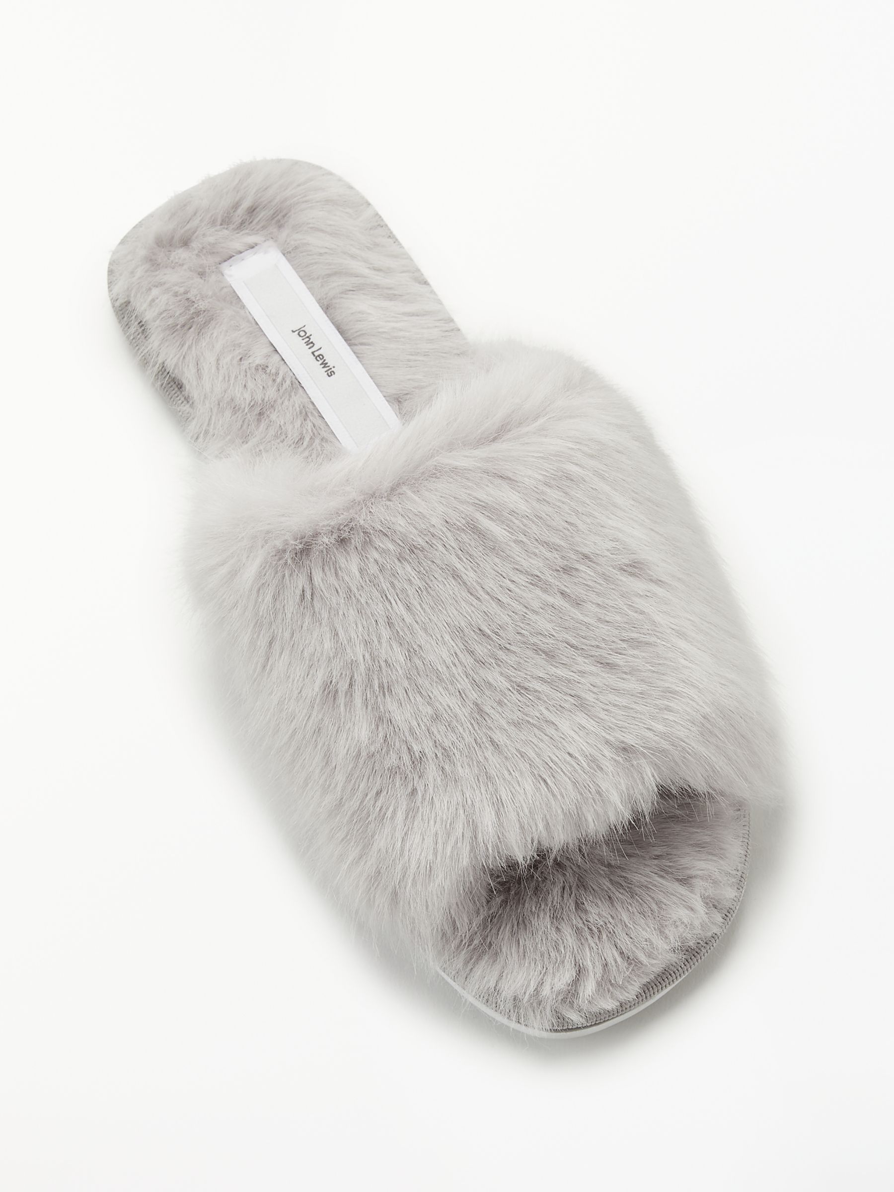 grey fluffy slippers