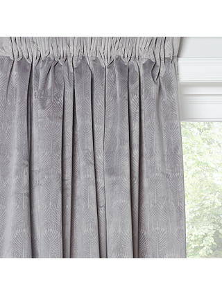 John Lewis & Partners Velvet Pavone Lined Multiway Curtains, Silver