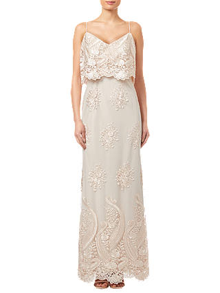 Adrianna Papell Embroidered Popover Dress, Almond