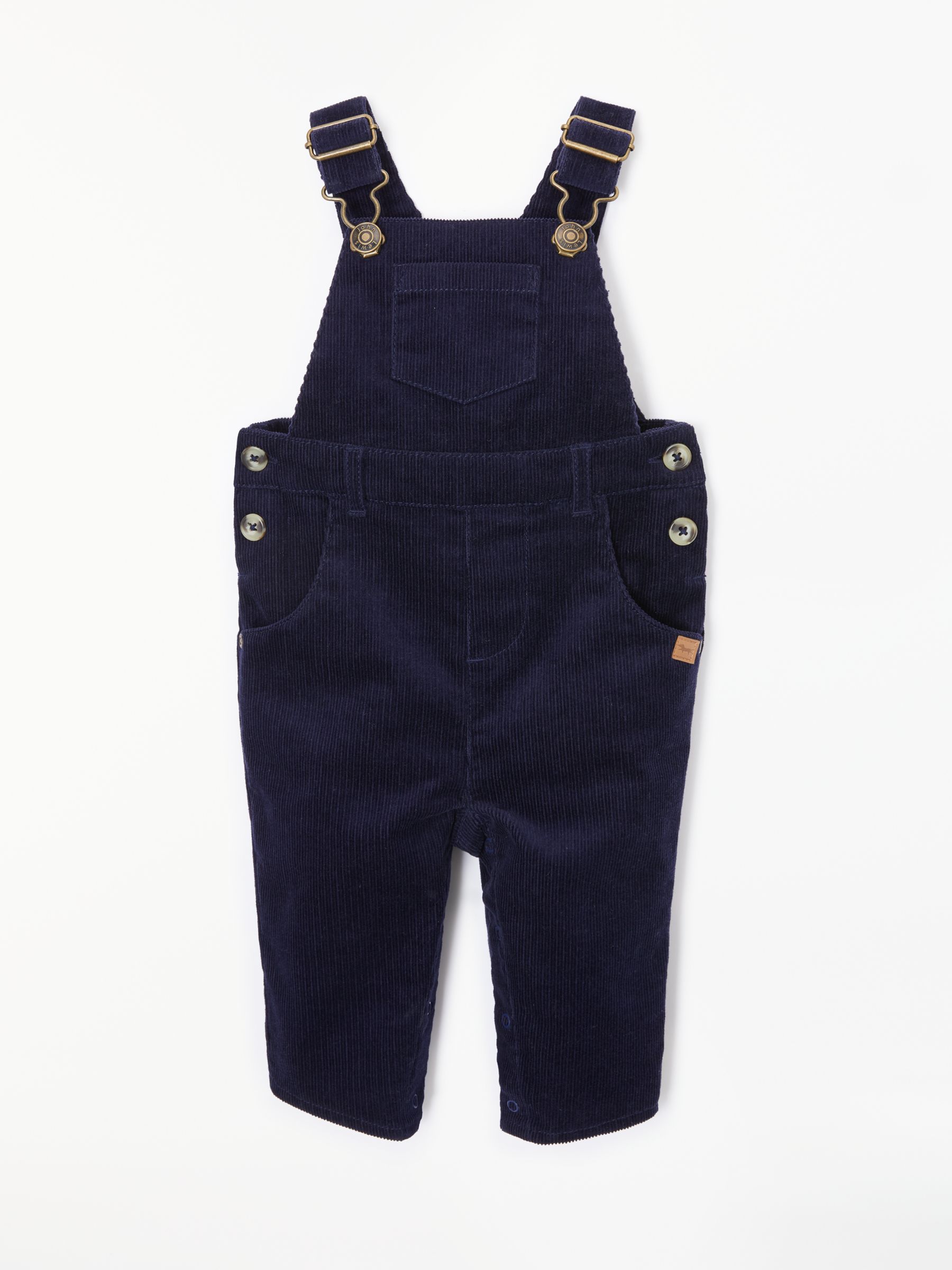 John Lewis & Partners Baby Cord Dungarees, Navy
