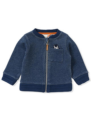 John Lewis & Partners Baby Penguin Pocket Bomber Jacket, Blue