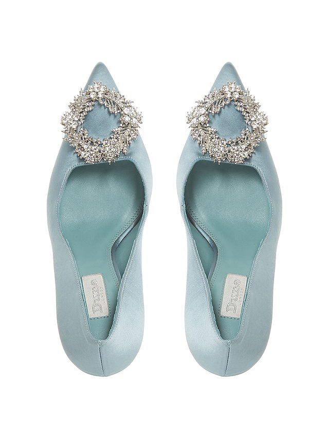 Dune Bridal Collection Blesing Wreath Brooch Court Shoes, Blue, 3