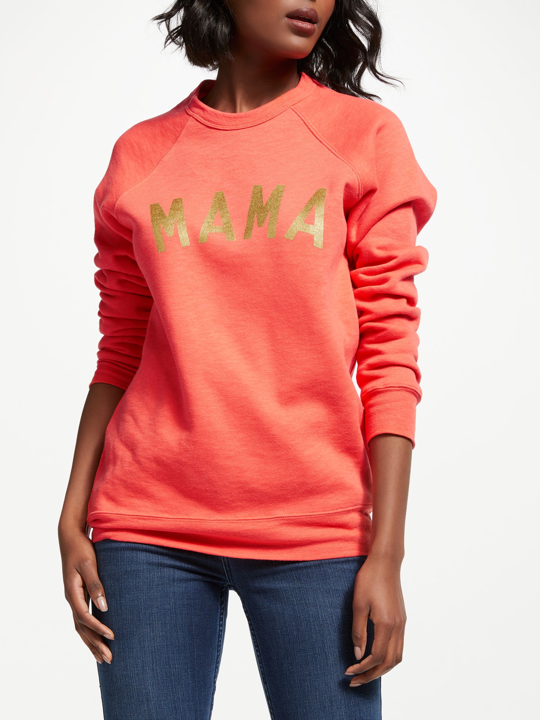 Selfish Mother Mama Crew Neck Sweatshirt, Coral