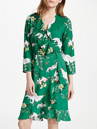 Y.A.S Crane Wrap Dress, Green