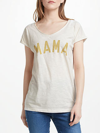 Selfish Mother Mama Slub T-Shirt, Vintage White/Gold