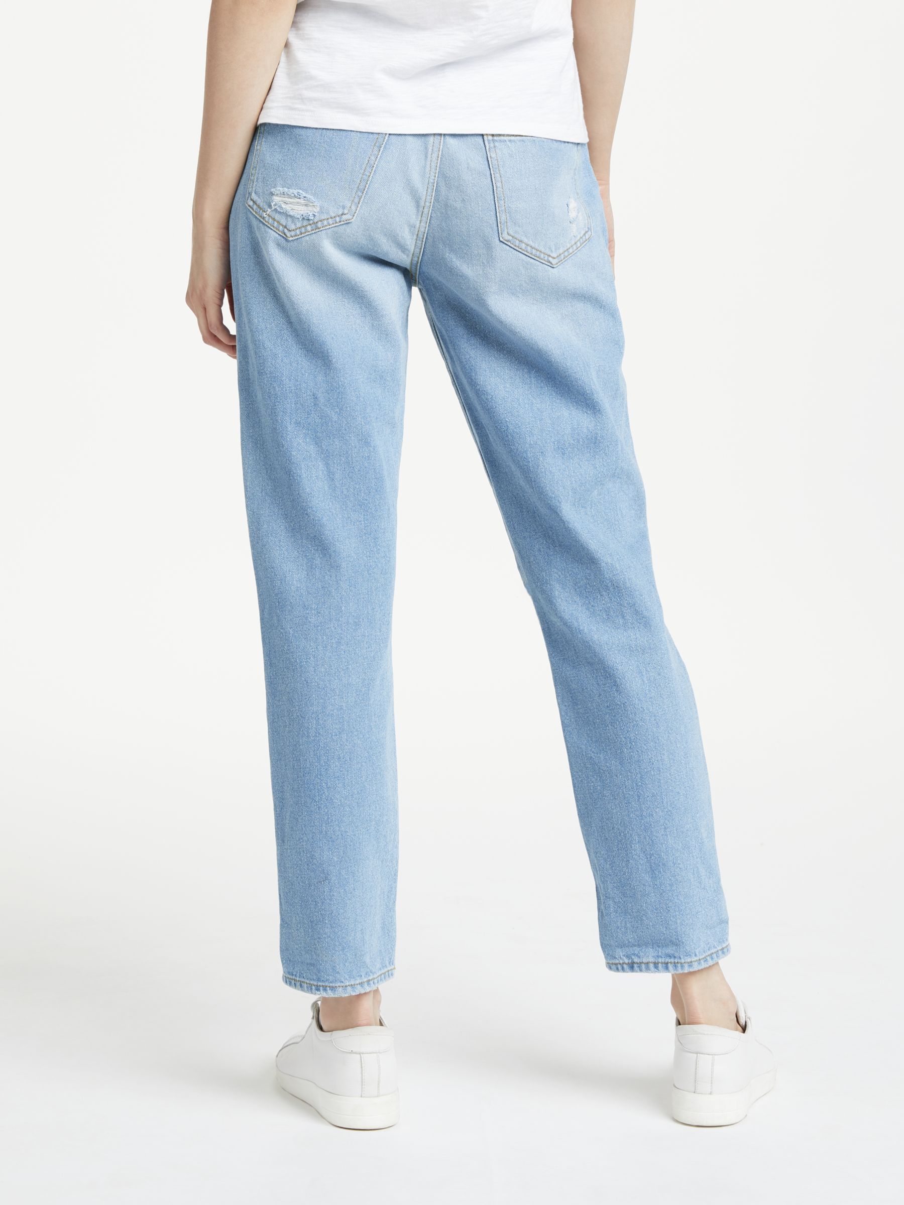 Pieces Low Waist Boyfriend Jeans Light Blue Denim At John Lewis Partners