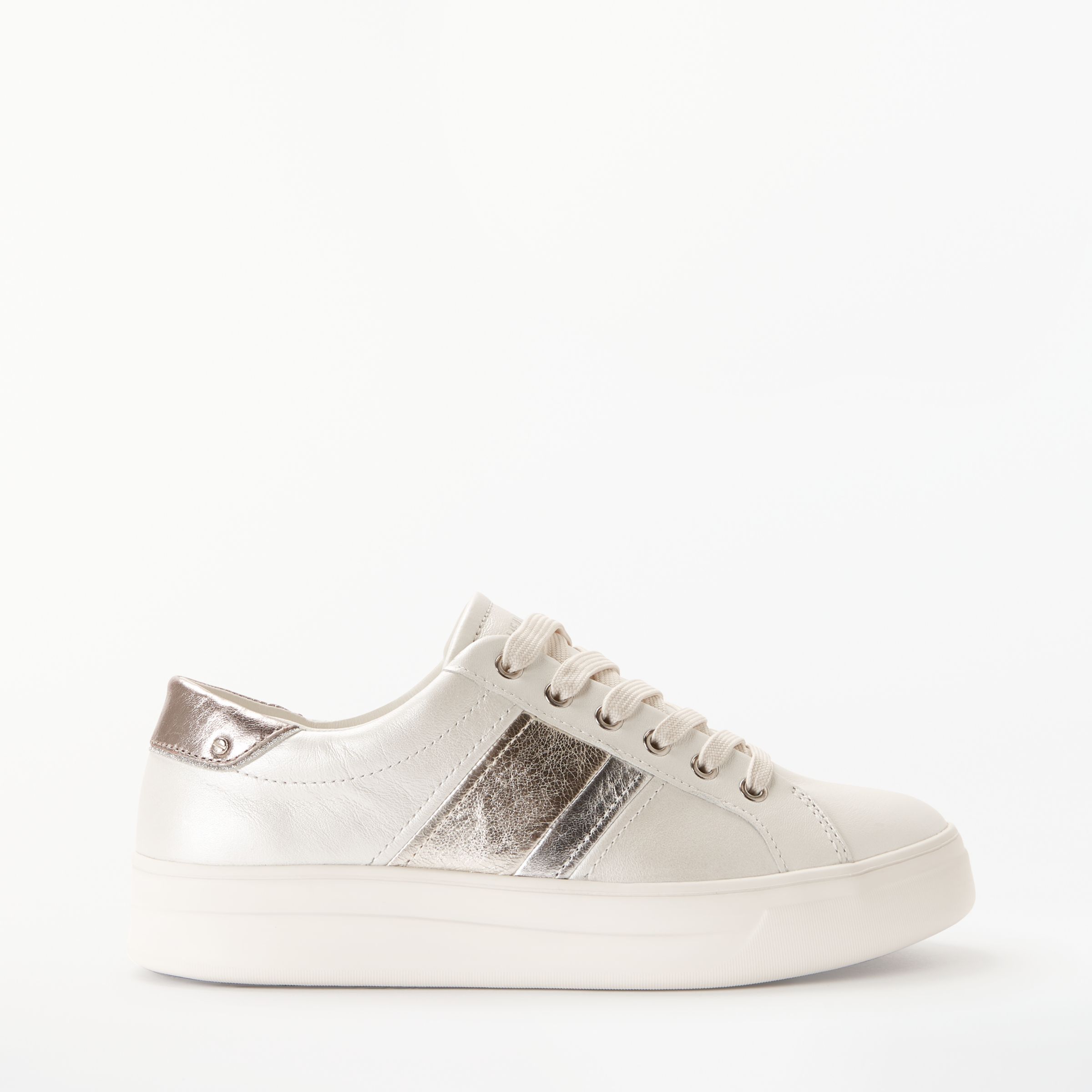 Crime London Fierce Band Trainers, White/Silver