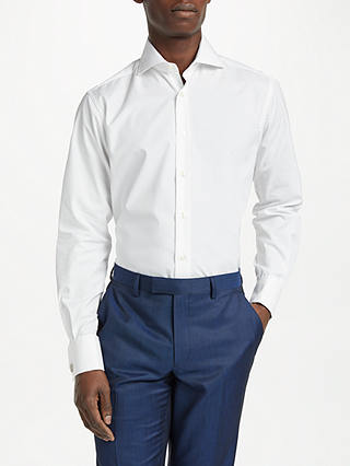 Smyth & Gibson Non Iron Poplin Double Cuff Contemporary Fit Shirt, White