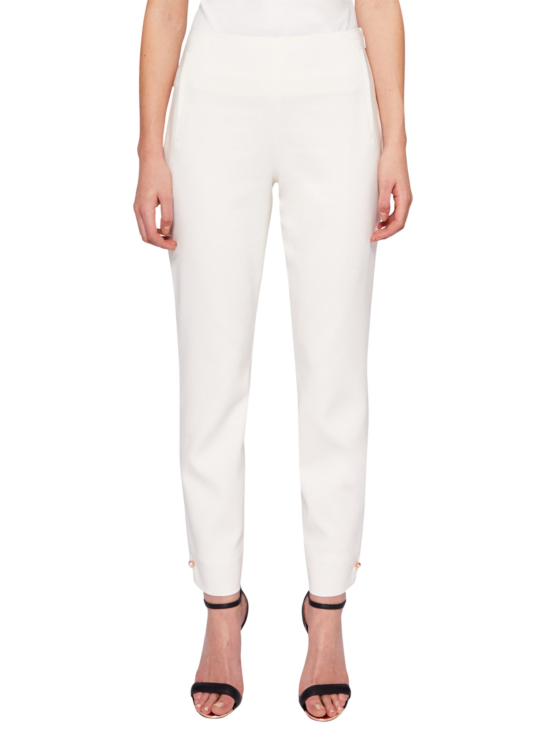 Ted Baker Lalyat Pearl Detail Skinny Trousers, Natural