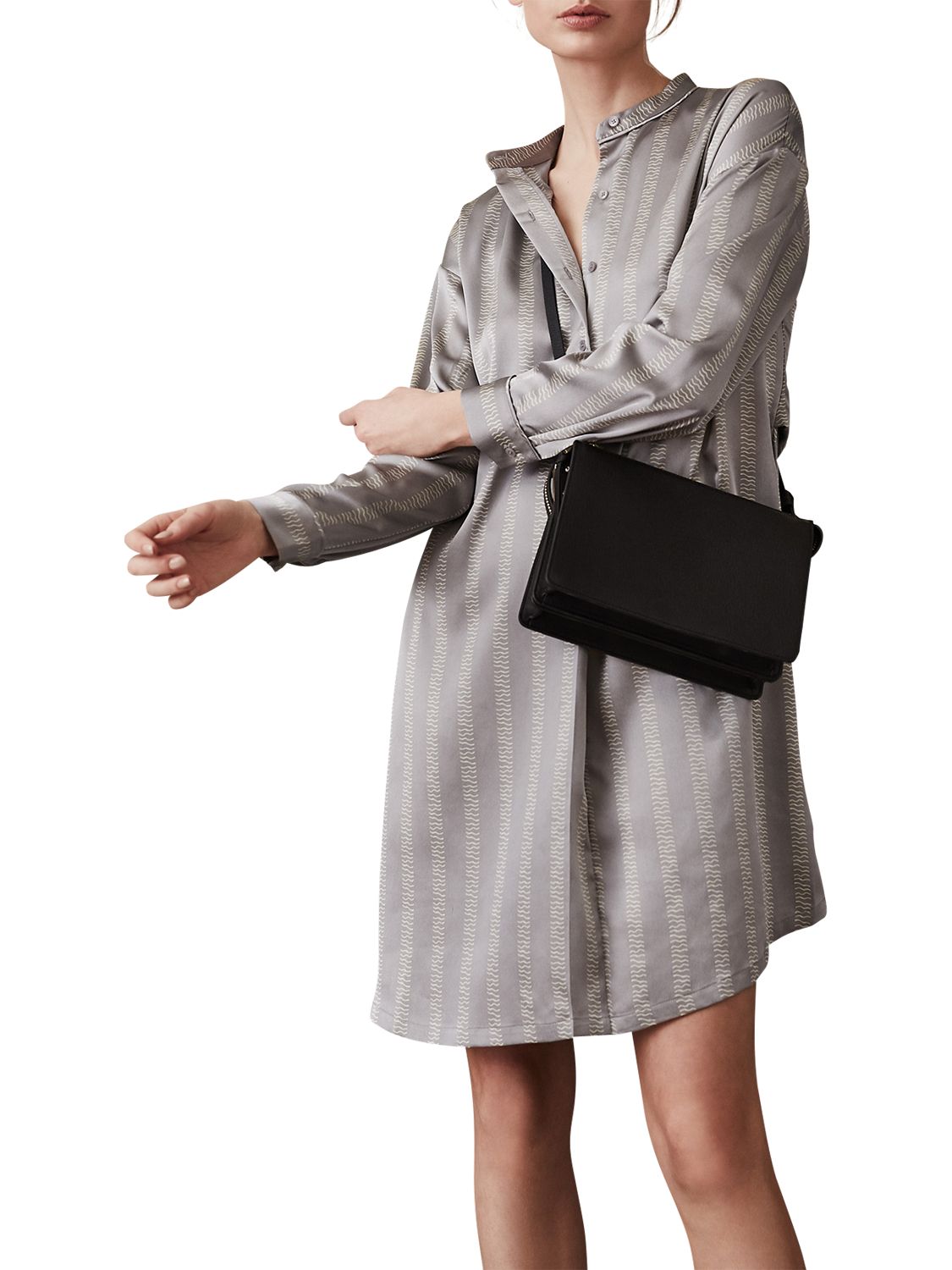 satin oversized shirt dress