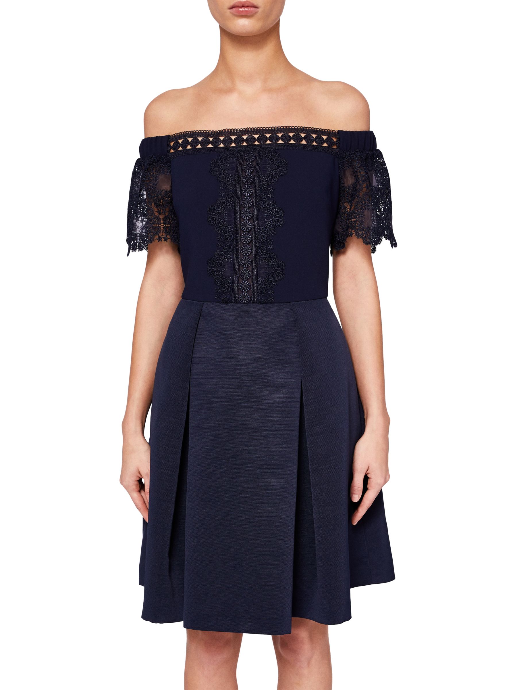 ted baker navy bardot dress