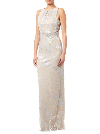 Adrianna Papell Halterneck Long Dress, Champagne