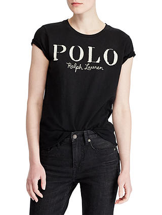 Polo Ralph Lauren Signature Logo Cotton T-Shirt, Black