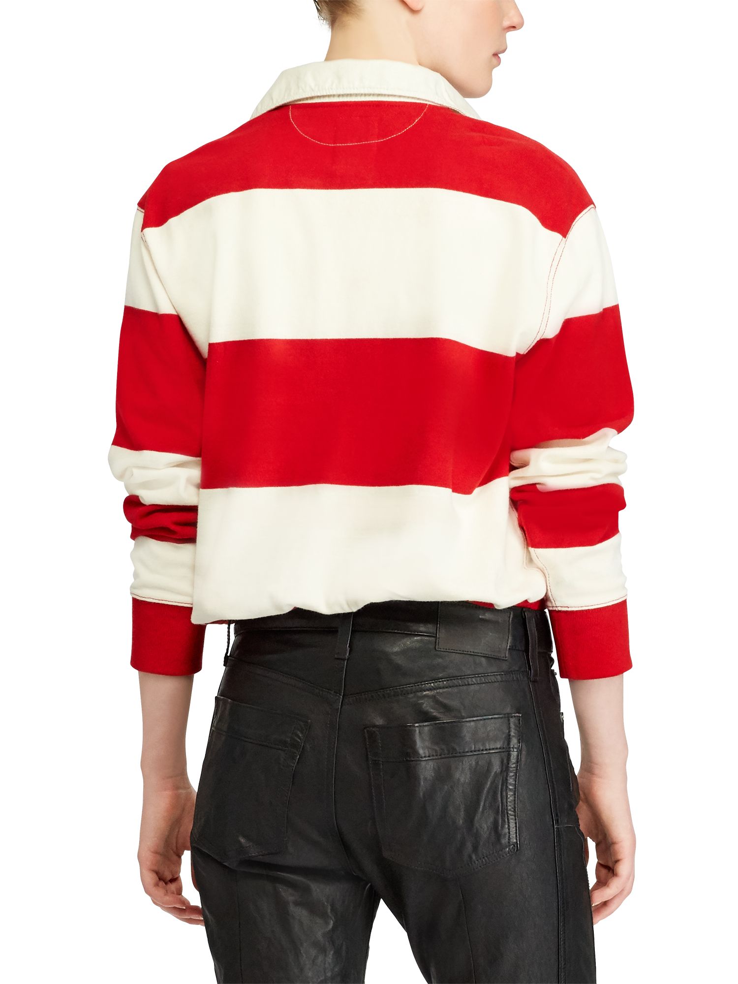 Polo Ralph Lauren Cotton Rugby Shirt, Red/Deckwash